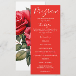 Red Roses Wedding Programs