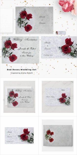 Red Roses Wedding Set