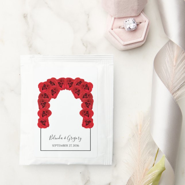 Red Roses Wedding Tea Bag Drink Mix (Wedding)