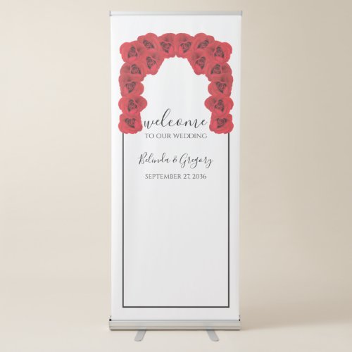 Red Roses Wedding Welcome Sign
