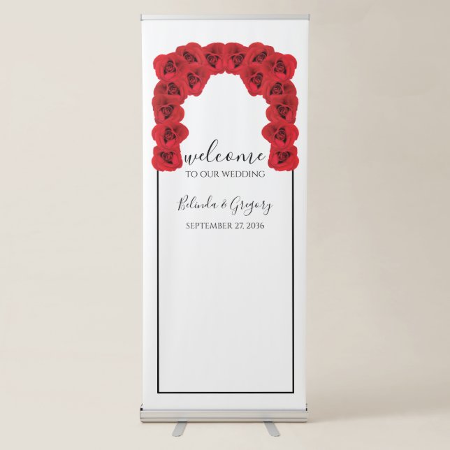 Red Roses Wedding Welcome Sign (Front)