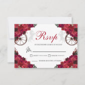 Red Roses Western Quinceanera RSVP Enclosure Card (Front)