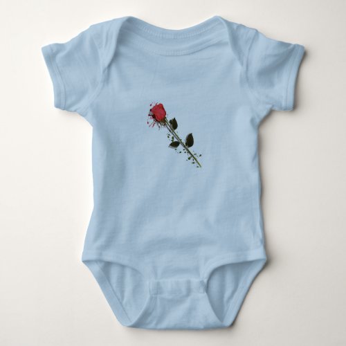 red roses white background baby bodysuit