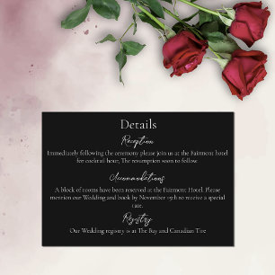 Red Roses White Black Elegance Timeless Enclosure Card