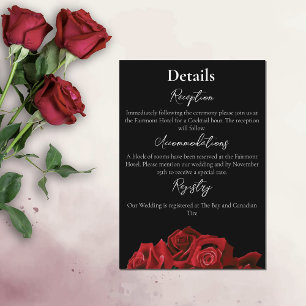 Red Roses White Black Elegance Timeless Enclosure Card