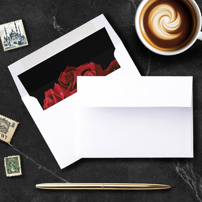 Red Roses White Black Elegance Timeless Envelope Liner (Creator Uploaded)