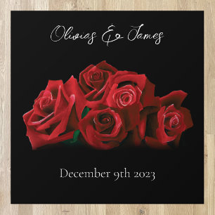 Red Roses White Black Elegance Timeless Floor Decals