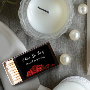 Red Roses White Black Elegance Timeless Matchboxes