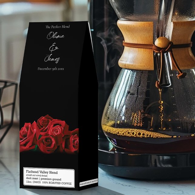 Red Roses White Black Elegance Timeless Roasted Coffee (Creator Uploaded)