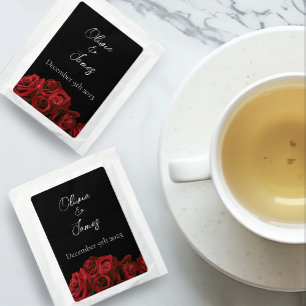 Red Roses White Black Elegance Timeless Tea Bag Drink Mix