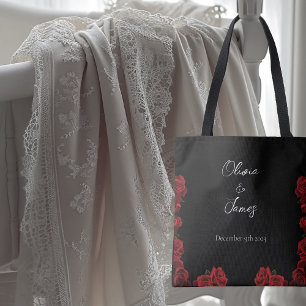 Red Roses White Black Elegance Timeless Tote Bag