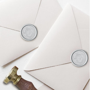 Red Roses White Black Elegance Timeless Wax Seal Stamp