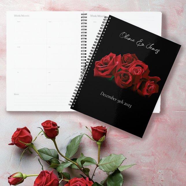 Red Roses White Black Elegance Timeless Wedding Planner (Creator Uploaded)