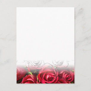 Red Roses With Black Outlines Postcard