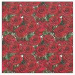 Red Roses with Greenery Pretty Floral Fabric