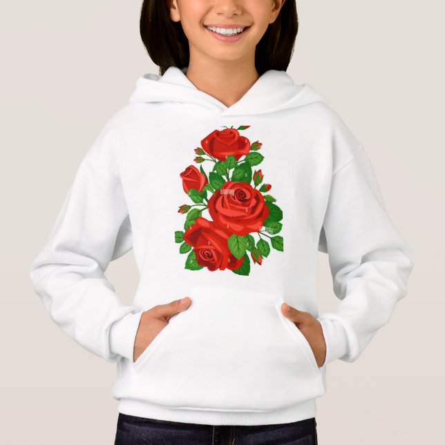 "Red Roses Women's T-Shirt – Elegant Floral Design Hoodie (Front)
