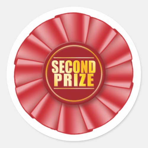 red rosette second prize sticker