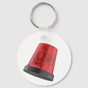 Red rotating emergency beacon light keychain