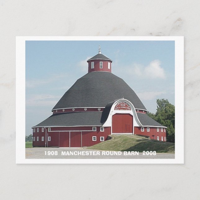 Red ROUND BARN card (Front)