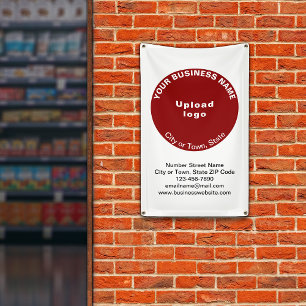 Red Round Business Brand on Portrait Banner