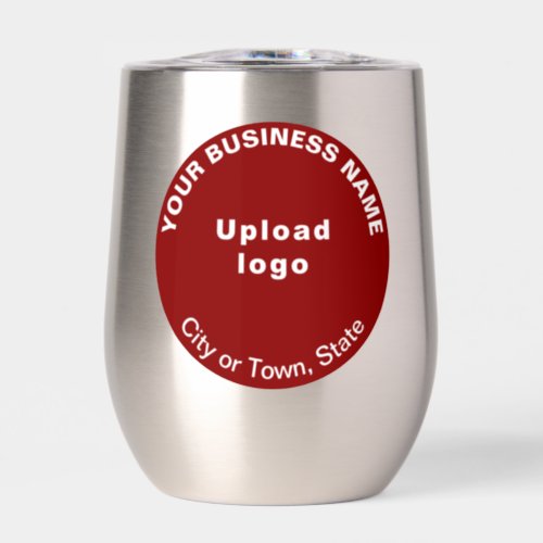 Red Round Business Brand on Stainless Wine Tumbler