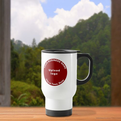 Red Round Business Brand on Travel Mug