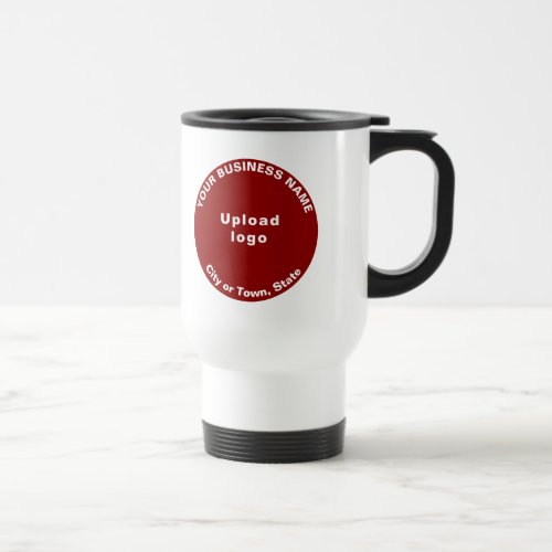 Red Round Business Brand on Travel Mug
