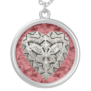 Red Round Elegant Designer Heart Necklace