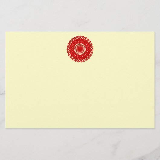 Red Round Lace Pattern Graphic. (Front)