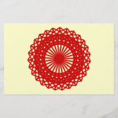 Red Round Lace Pattern Graphic. (Back)