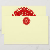 Red Round Lace Pattern Graphic. (Front/Back)