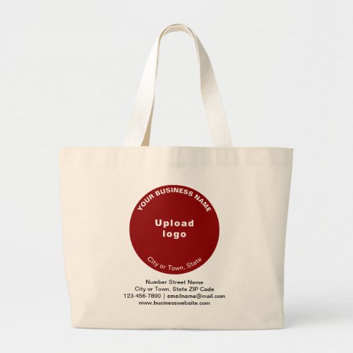 Red Round Shape Business Brand on Jumbo Tote Bag