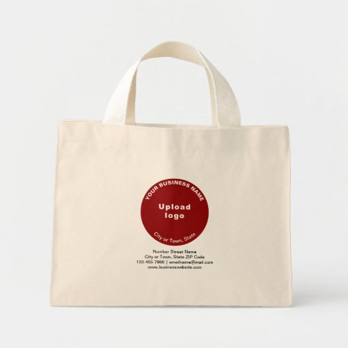 Red Round Shape Business Brand on Mini Tote Bag