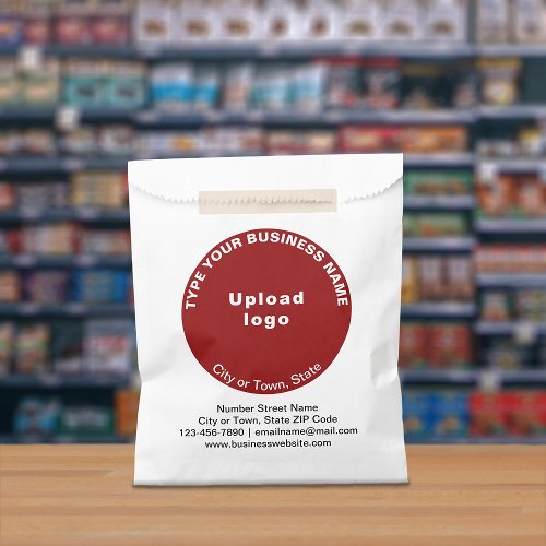 Red Round Shape Business Brand on Paper Bag