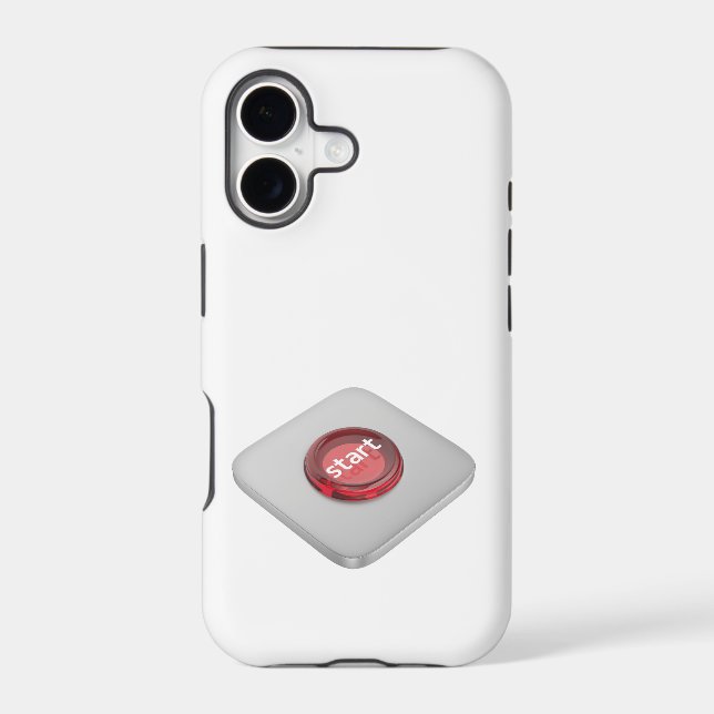Red round start button Case-Mate iPhone case (Back)