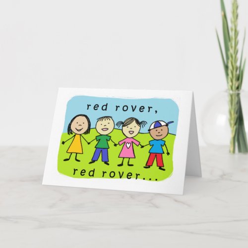 Red rover 30th birthday card