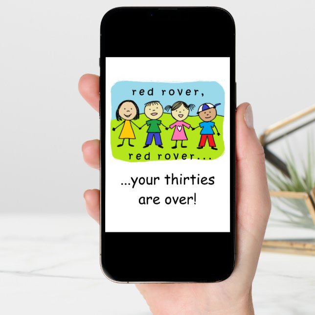 Red rover 40th birthday card (Front Digital)