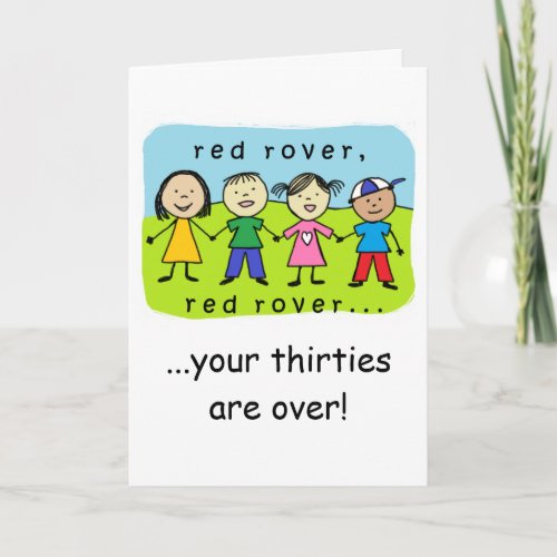Red rover 40th birthday card