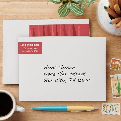 Red Row of Tassels Wraparound Address Label