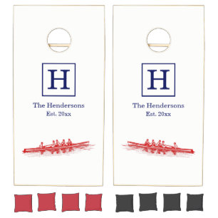 Red Rowing Rowers Crew Team Water Sports Cornhole Set