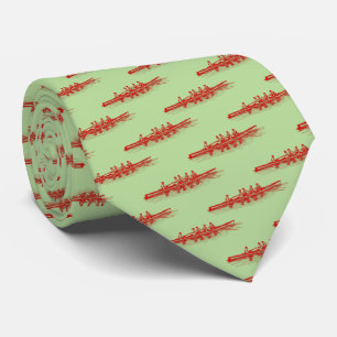 Red Rowing Rowers Crew Team Water Sports Neck Tie