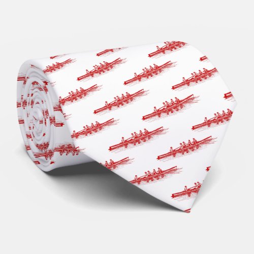 Red Rowing Rowers Crew Team Water Sports Neck Tie