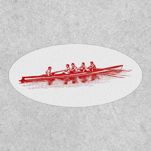 Red Rowing Rowers Crew Team Water Sports Patch
