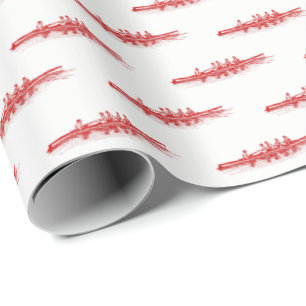 Red Rowing Rowers Crew Team Water Sports Wrapping Paper