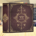 Red Royal Elegant Gilded Genealogy  3 Ring Binder