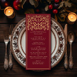 Red Royal Medieval Sword Wedding Flat Menu<br><div class="desc">Celebrate your special day with this Royal Medieval Sword Wedding design. Gold featured in this design is not real foil. You can customize this further by clicking on the "PERSONALIZE" button. For further questions please contact us at ThePaperieGarden@gmail.com.</div>