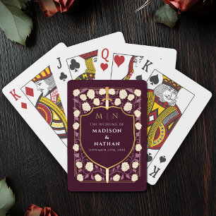 Red Royal Sword Shield Wedding Favor Poker Cards