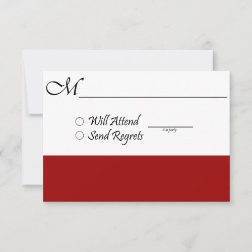 Red RSVP Card for Wedding or Graduation