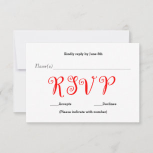 Red RSVP - Reception Response Card