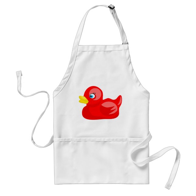 Red Rubber Duck Adult Apron (Front)